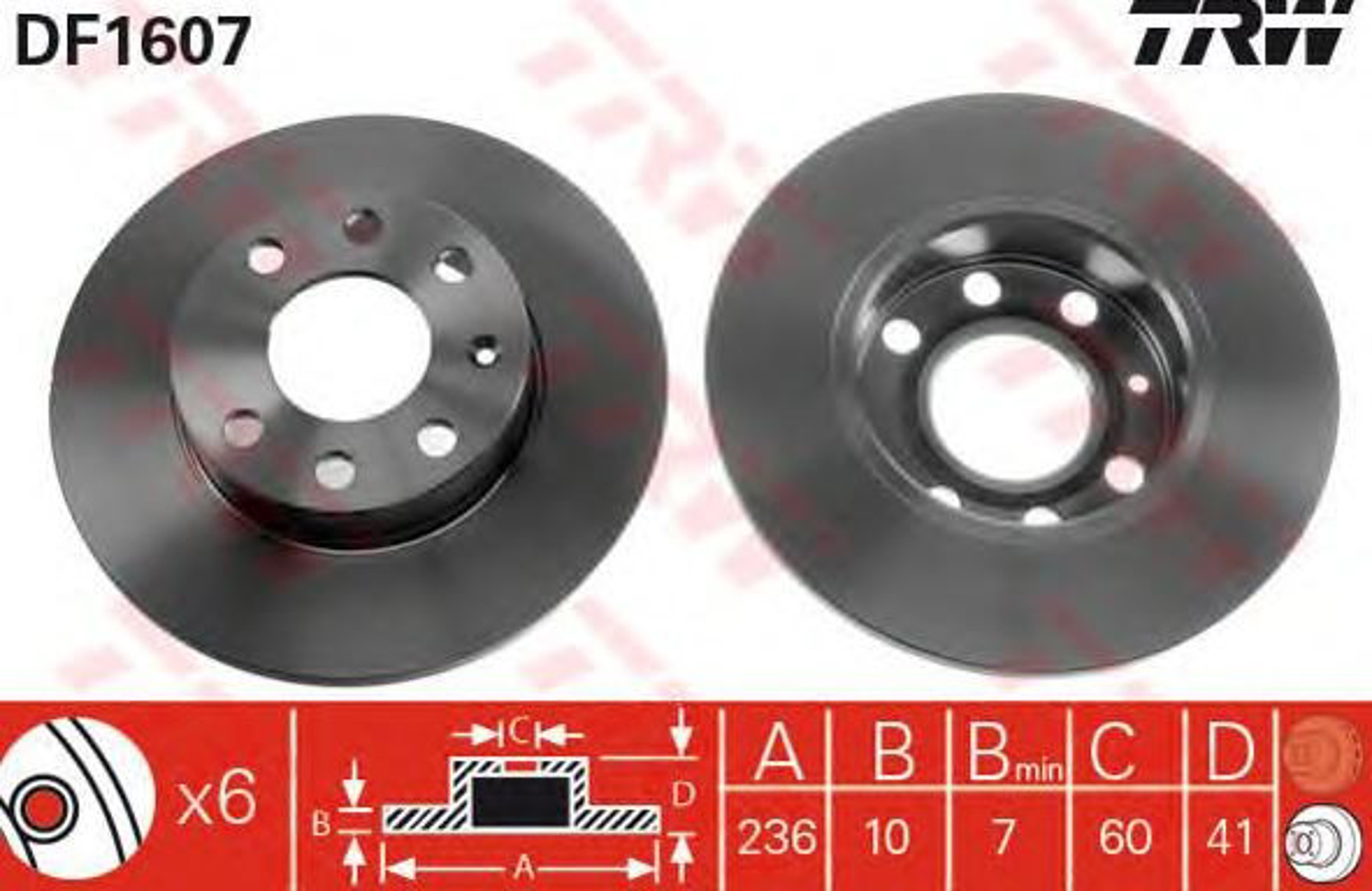 DF1607 TRW Диск тормозной