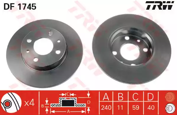 Тормозные диски TRW DF1745