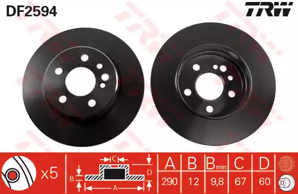 Тормозные диски TRW DF2594