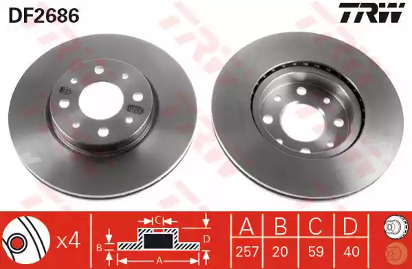 Тормозные диски TRW DF2686
