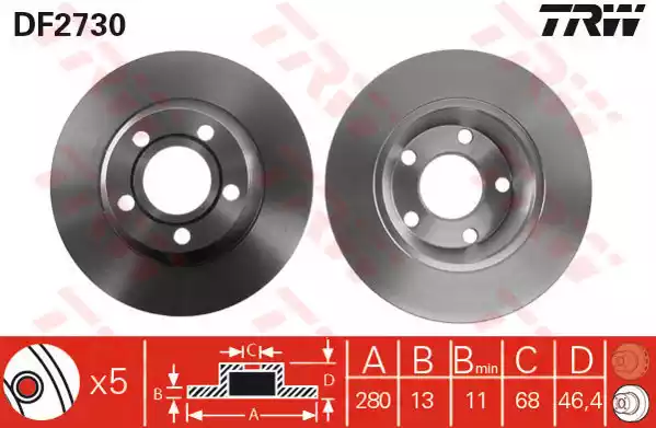 Тормозные диски TRW DF2730