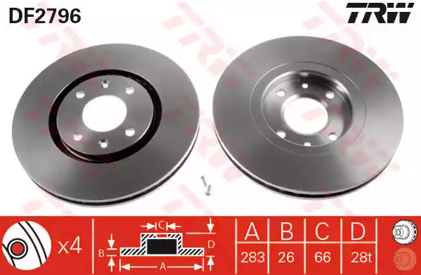 DF2796 TRW Тормозные диски