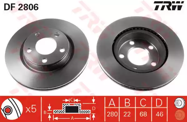 Тормозные диски TRW DF2806