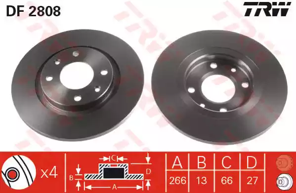 Тормозные диски TRW DF2808