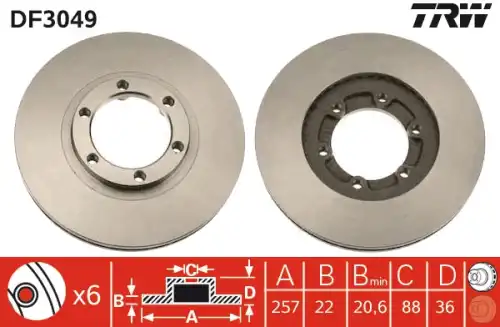 Тормозные диски TRW DF3049