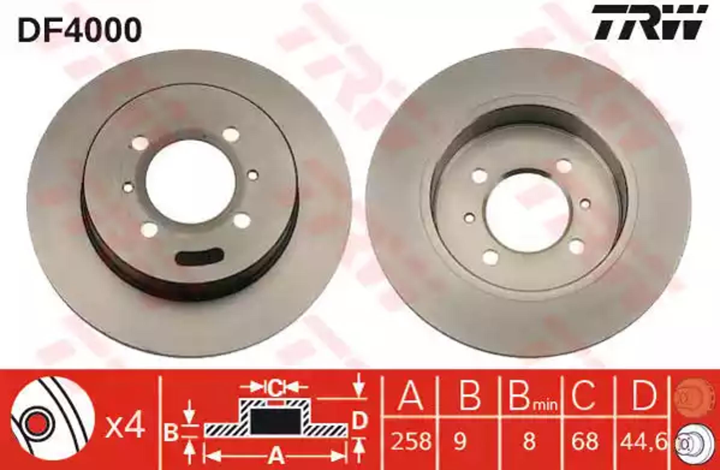 Диск тормозной TRW DF4000