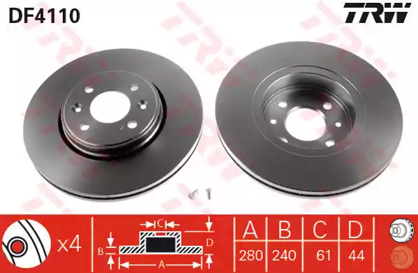 DF4110 TRW Тормозные диски