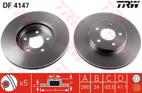 Тормозные диски TRW DF4147