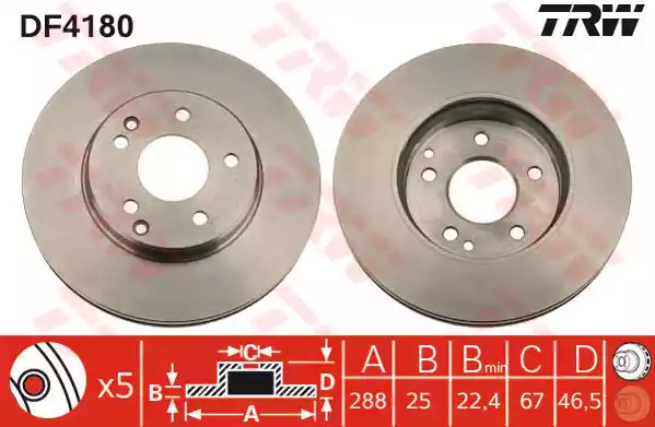 Тормозные диски TRW DF4180