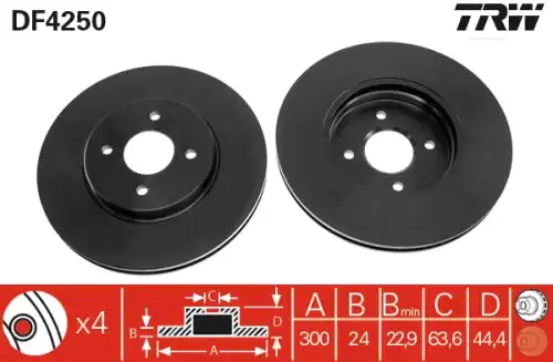 Тормозные диски TRW DF4250
