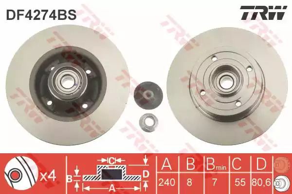 DF4274BS TRW Тормозные диски