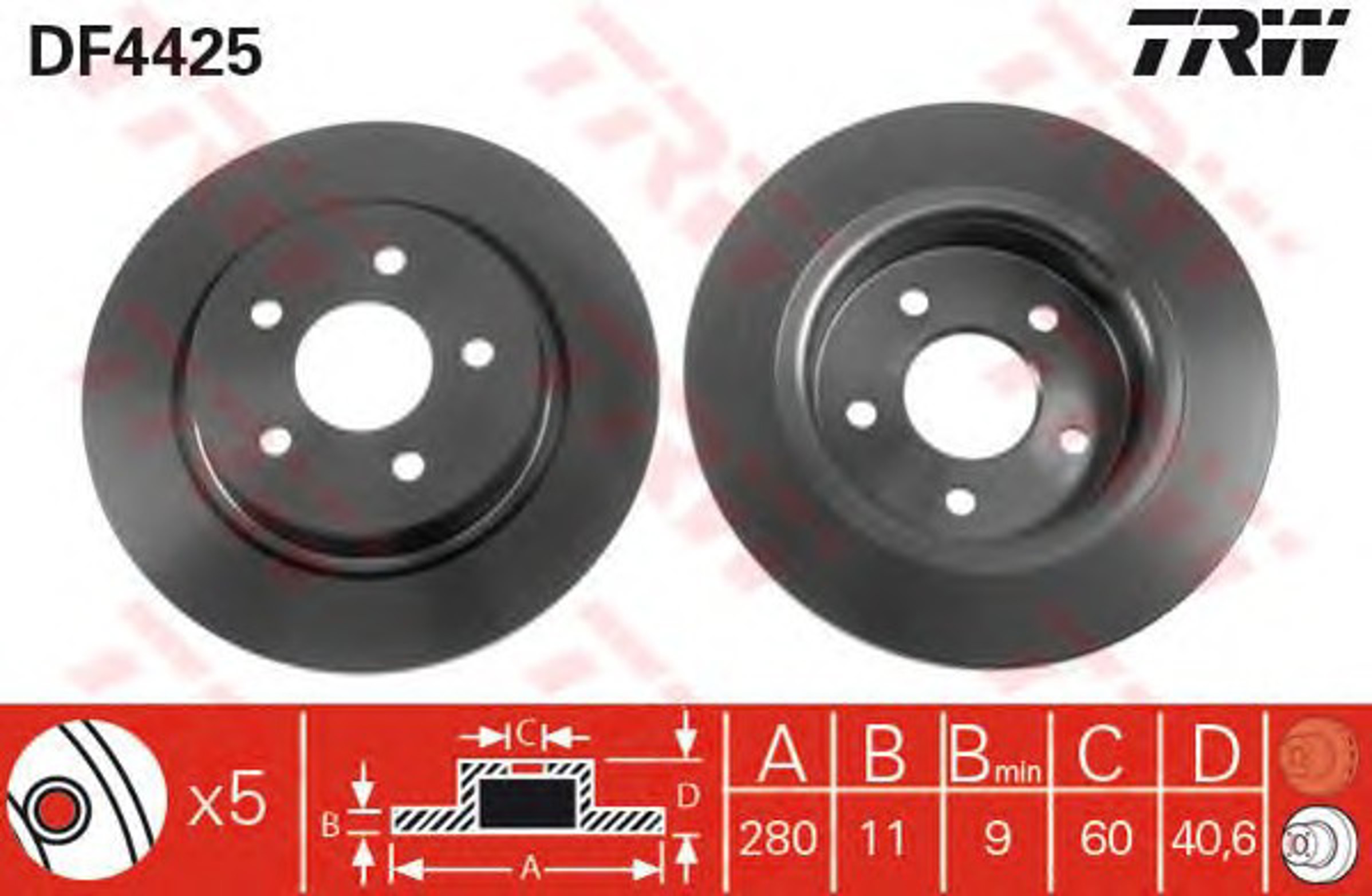 DF4425 TRW Диск тормозной