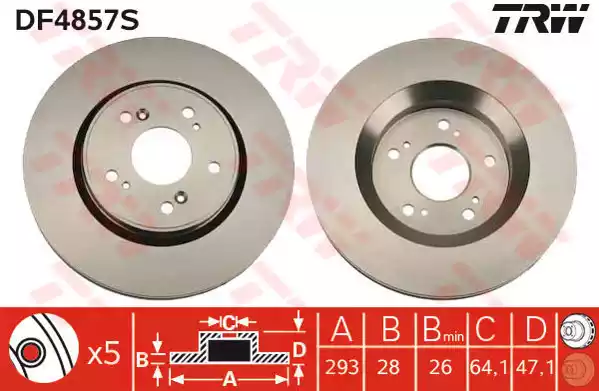 Тормозные диски TRW DF4857S