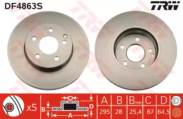 Тормозные диски TRW DF4863S