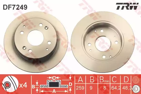 Тормозные диски TRW DF7249