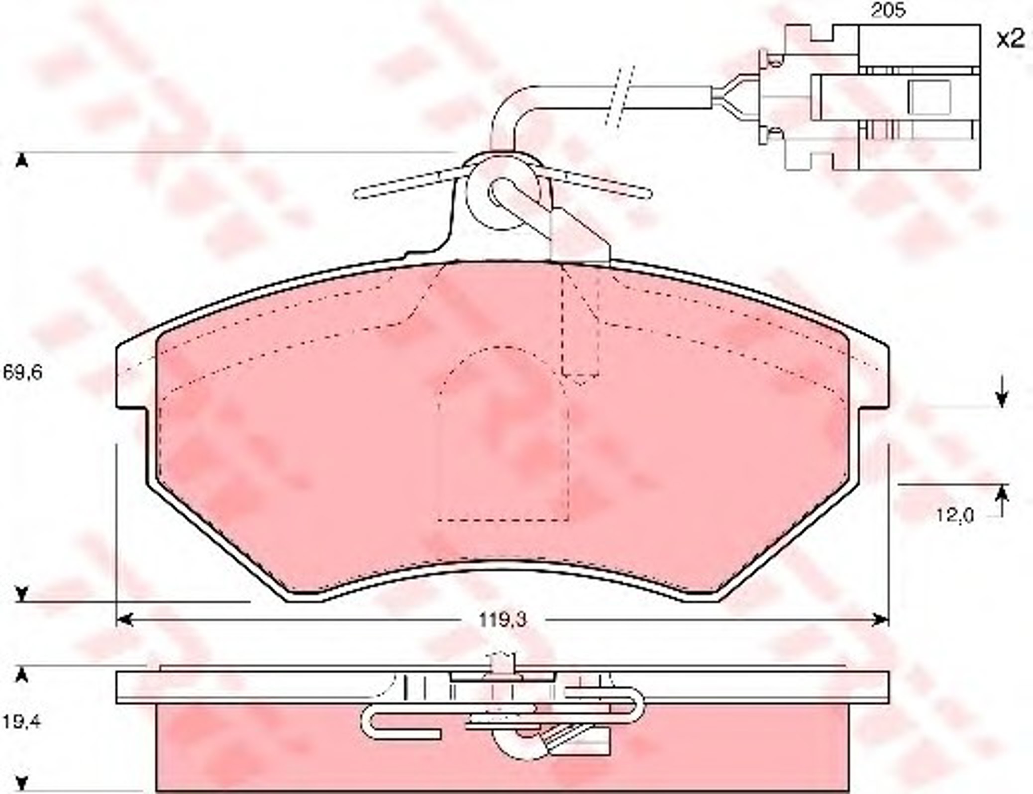 GDB1057 TRW Колодки тормозные дисковые