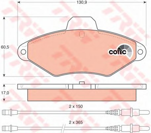 GDB1101 TRW Дисковые тормозные колодки, комплект CITROË