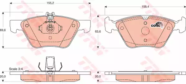 GDB1215 TRW Тормозные колодки