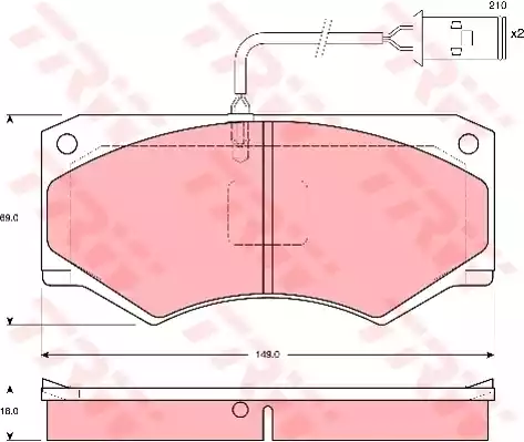 Комплект тормозных колодок дискового тормоза TRW GDB1248