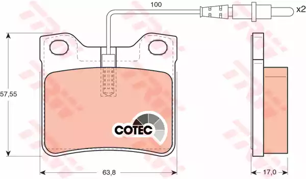 Комплект тормозных колодок дискового тормоз cotec TRW GDB1289