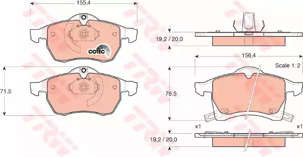 GDB1350 TRW Тормозные колодки