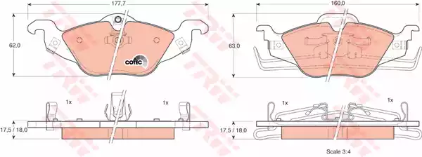 GDB1351 TRW Тормозные колодки