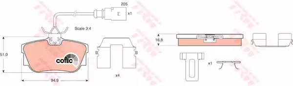 GDB1369 TRW Тормозные колодки