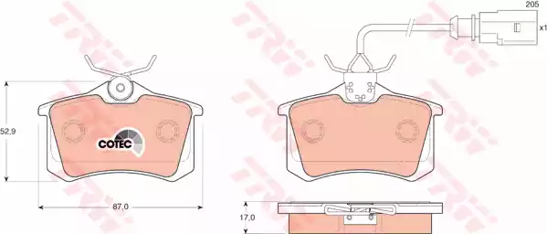 GDB1415 TRW Тормозные колодки