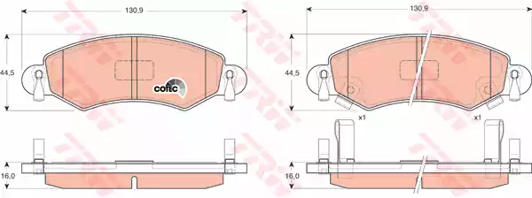 GDB1420 TRW Тормозные колодки