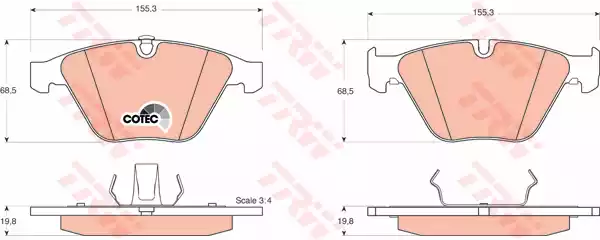 GDB1498 TRW Тормозные колодки