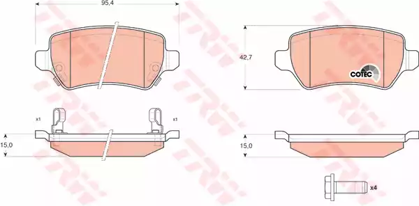 GDB1515 TRW Тормозные колодки