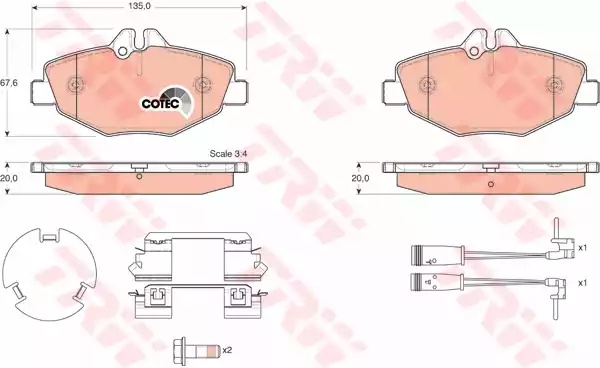 GDB1542 TRW Тормозные колодки