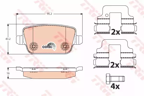 GDB1732 TRW Тормозные колодки