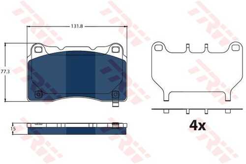 Комплект тормозных колодок дискового тормоз electric blue TRW GDB2198BTE