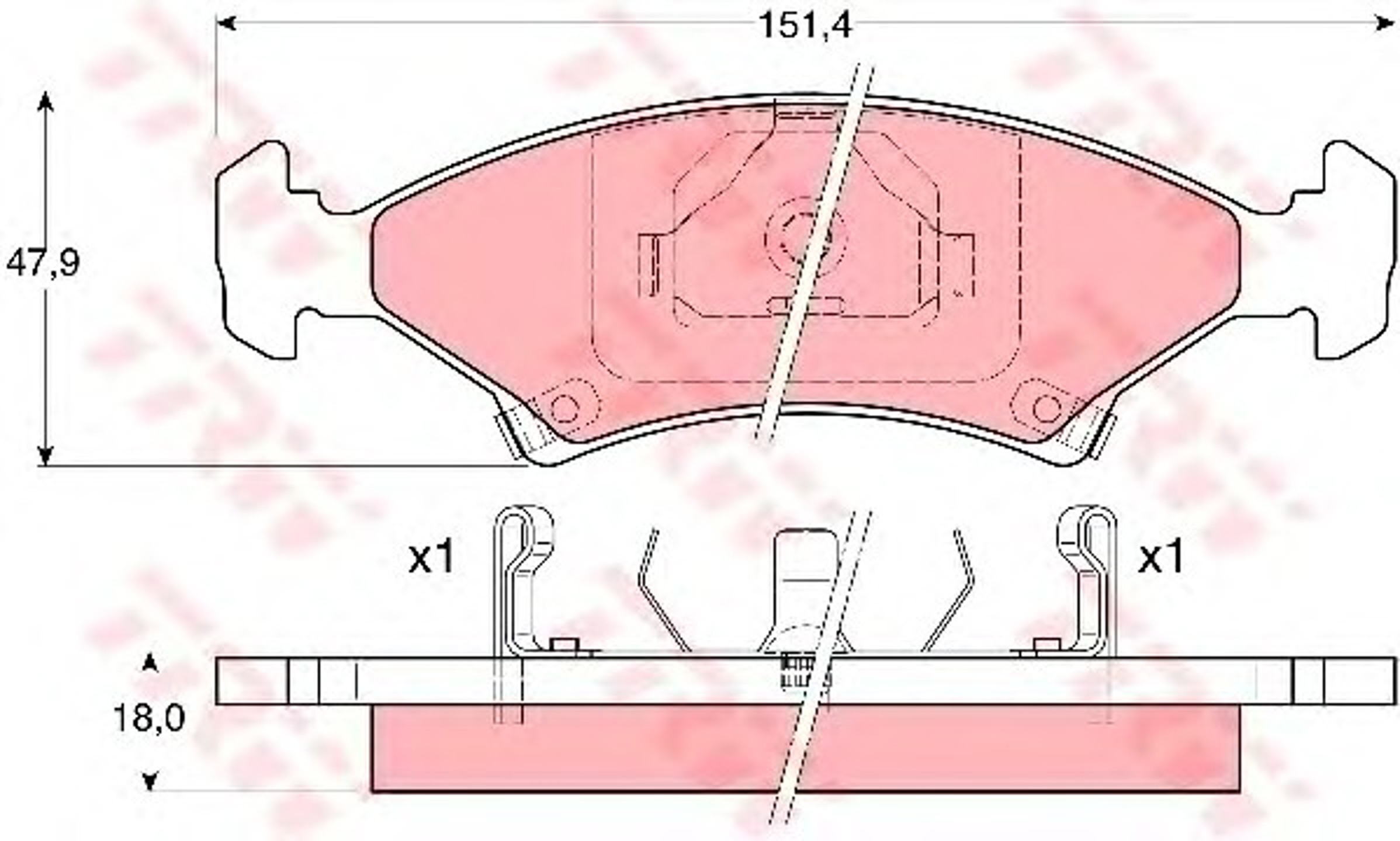 Колодки тормозные дисковые TRW GDB3096
