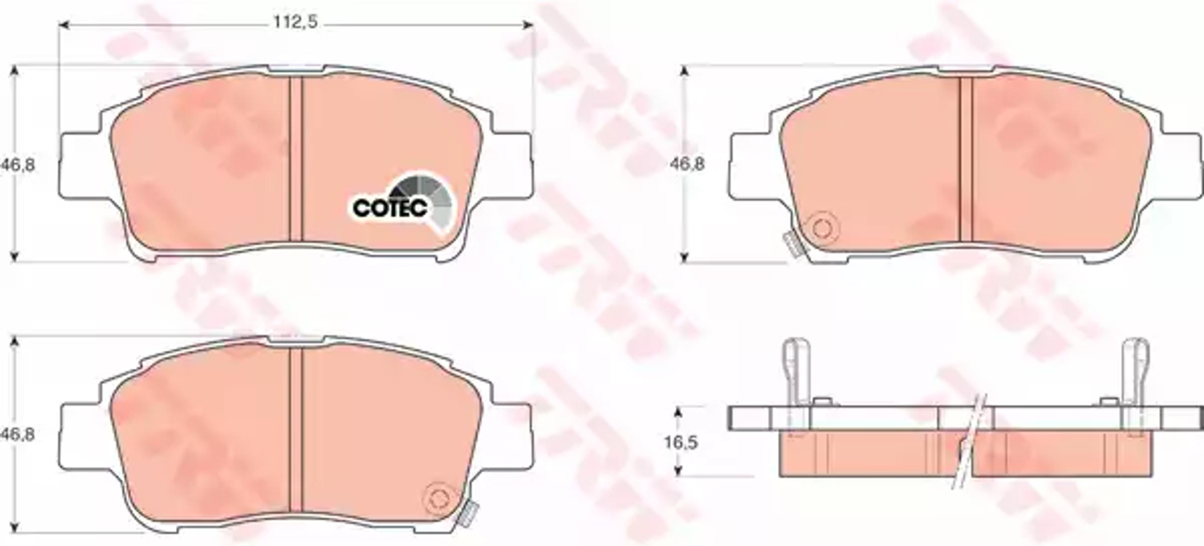 Комплект тормозных колодок дисковый тормоз cotec