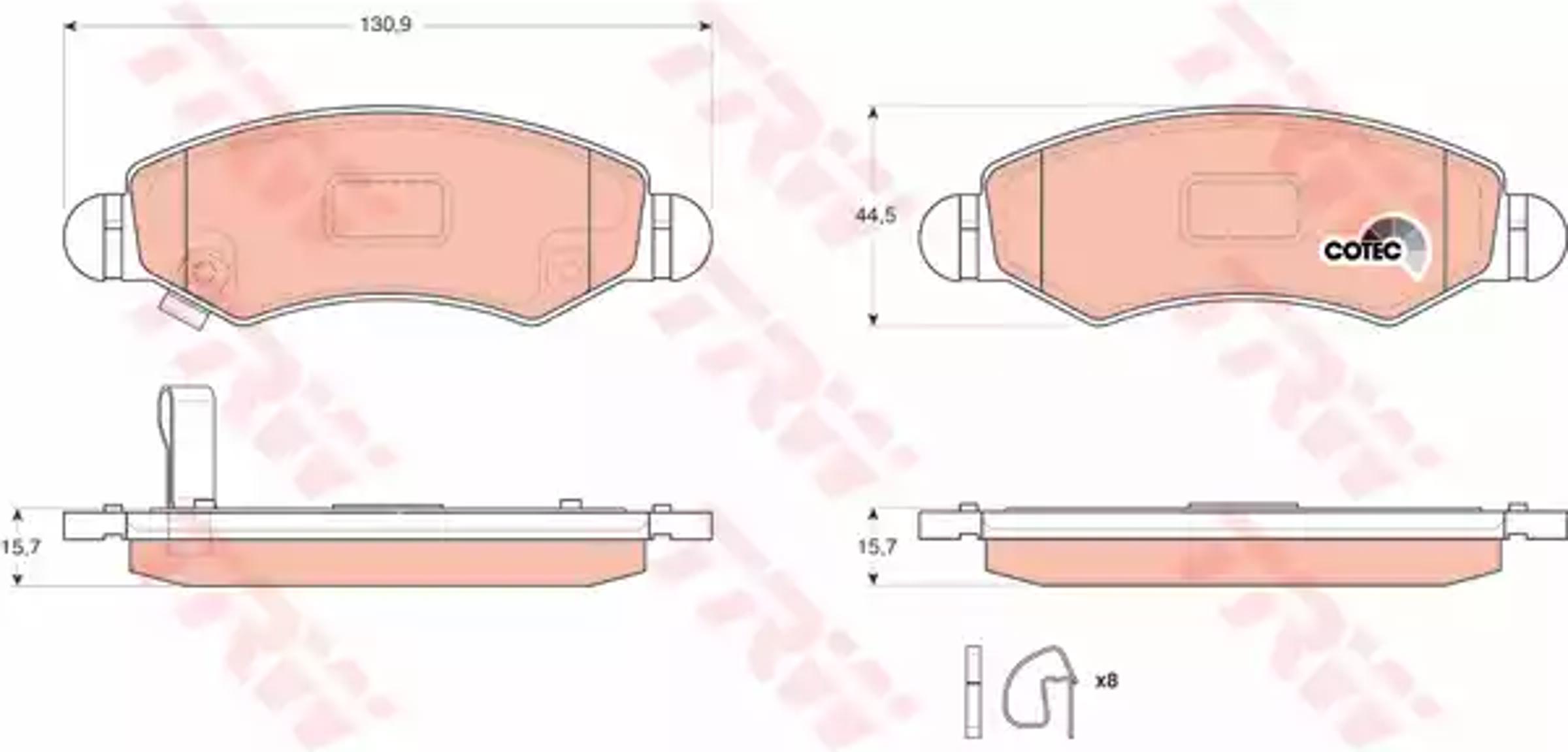 Колодки тормозные дисковые TRW GDB3363