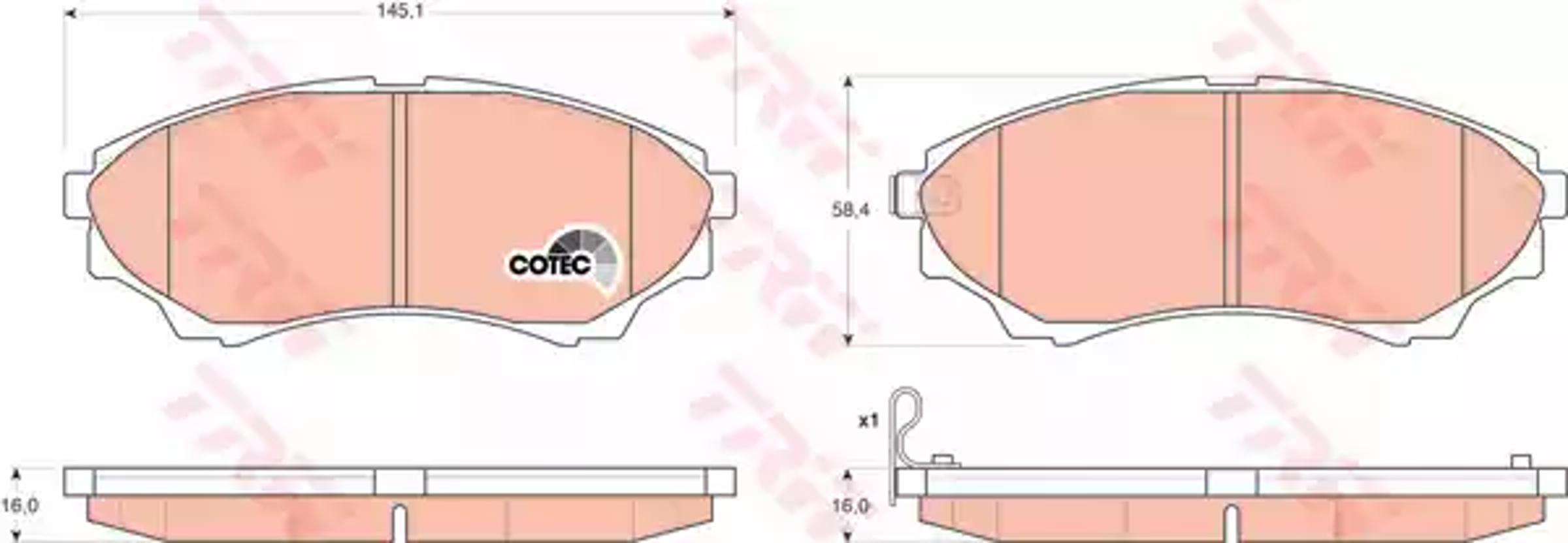 Комплект тормозных колодок дисковый тормоз cotec