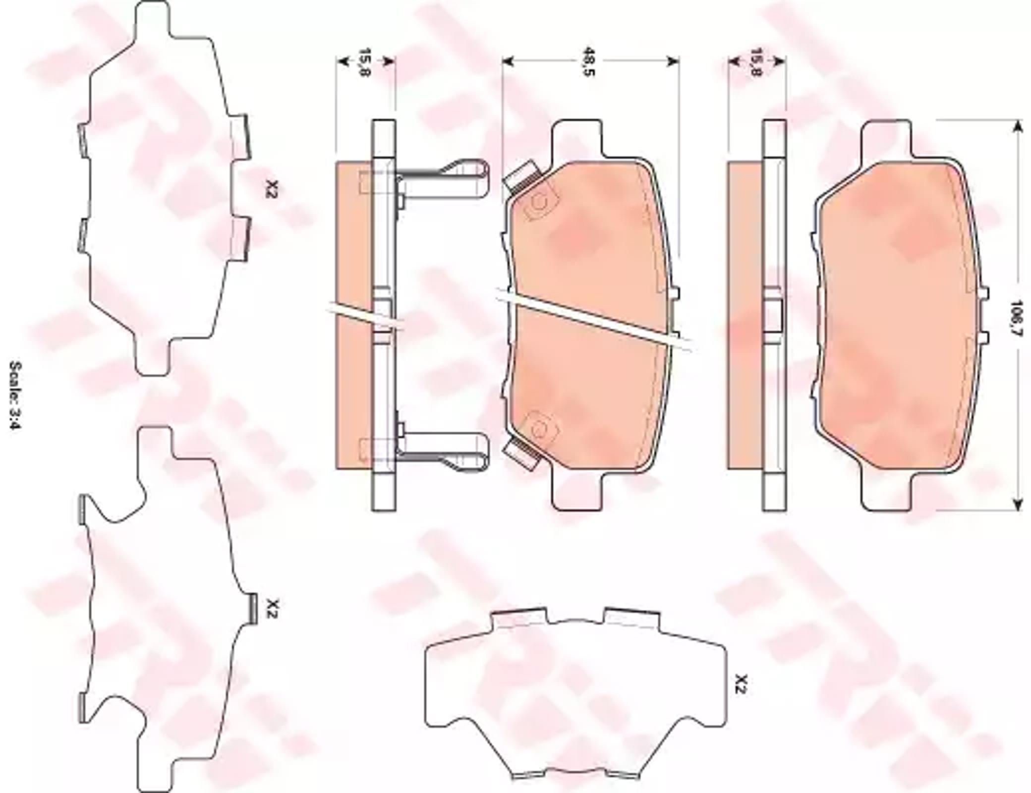 Колодки тормозные дисковые TRW GDB3512