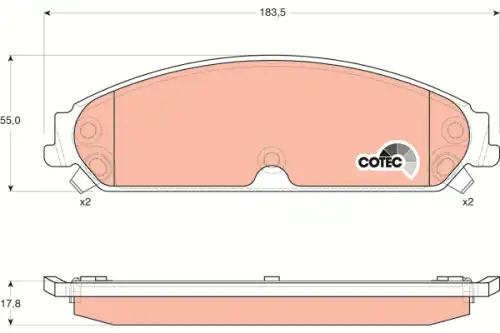 Комплект тормозных колодок дисковый тормоз cotec