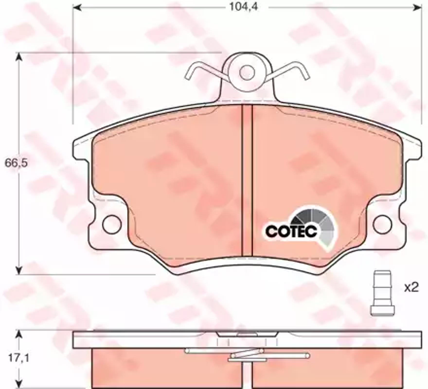 Комплект тормозных колодок дисковый тормоз cotec