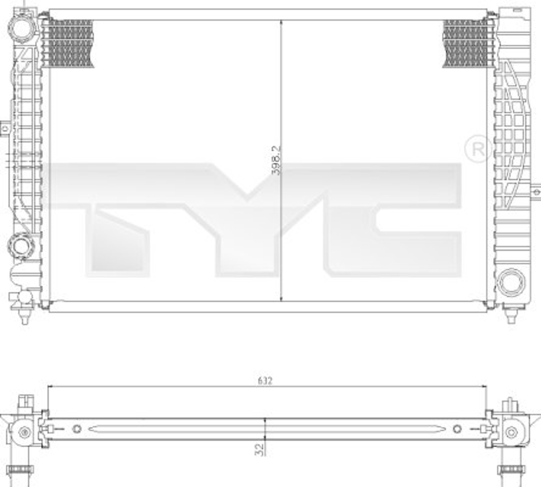 Радиатор системы охлаждения TYC 702-0010