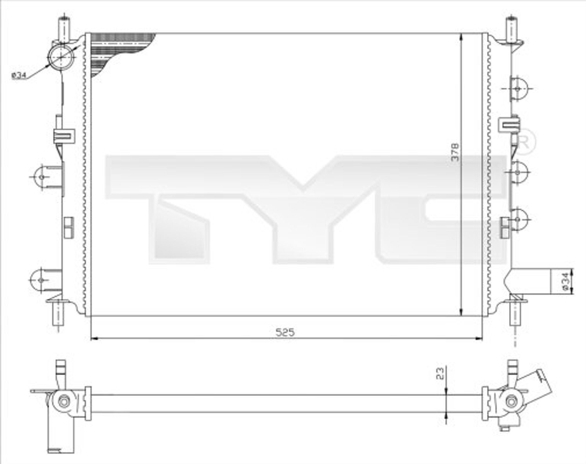 Радиатор системы охлаждения TYC 710-0034-R