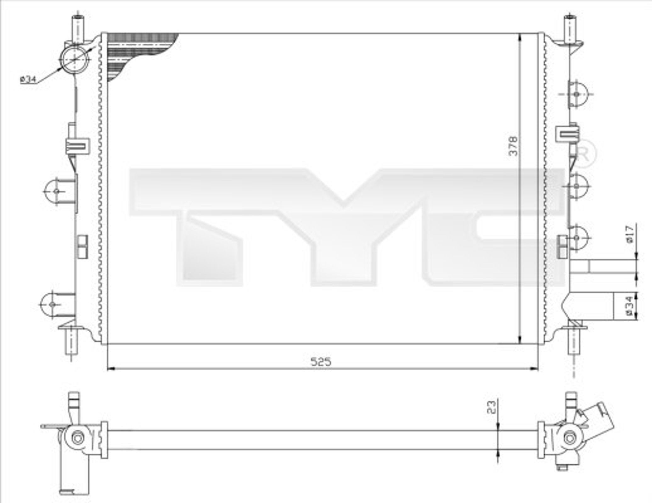 Радиатор системы охлаждения TYC 710-0037-R