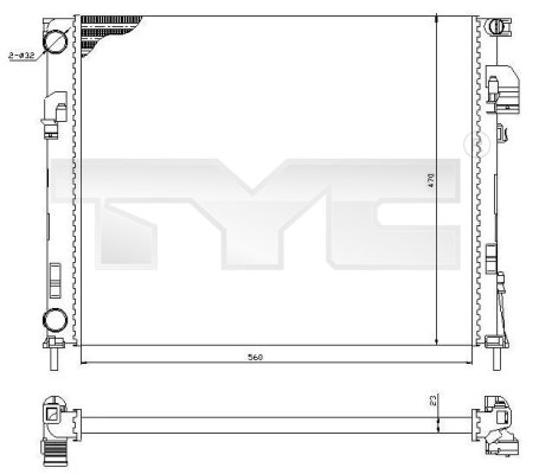 Радиатор системы охлаждения TYC 725-0031