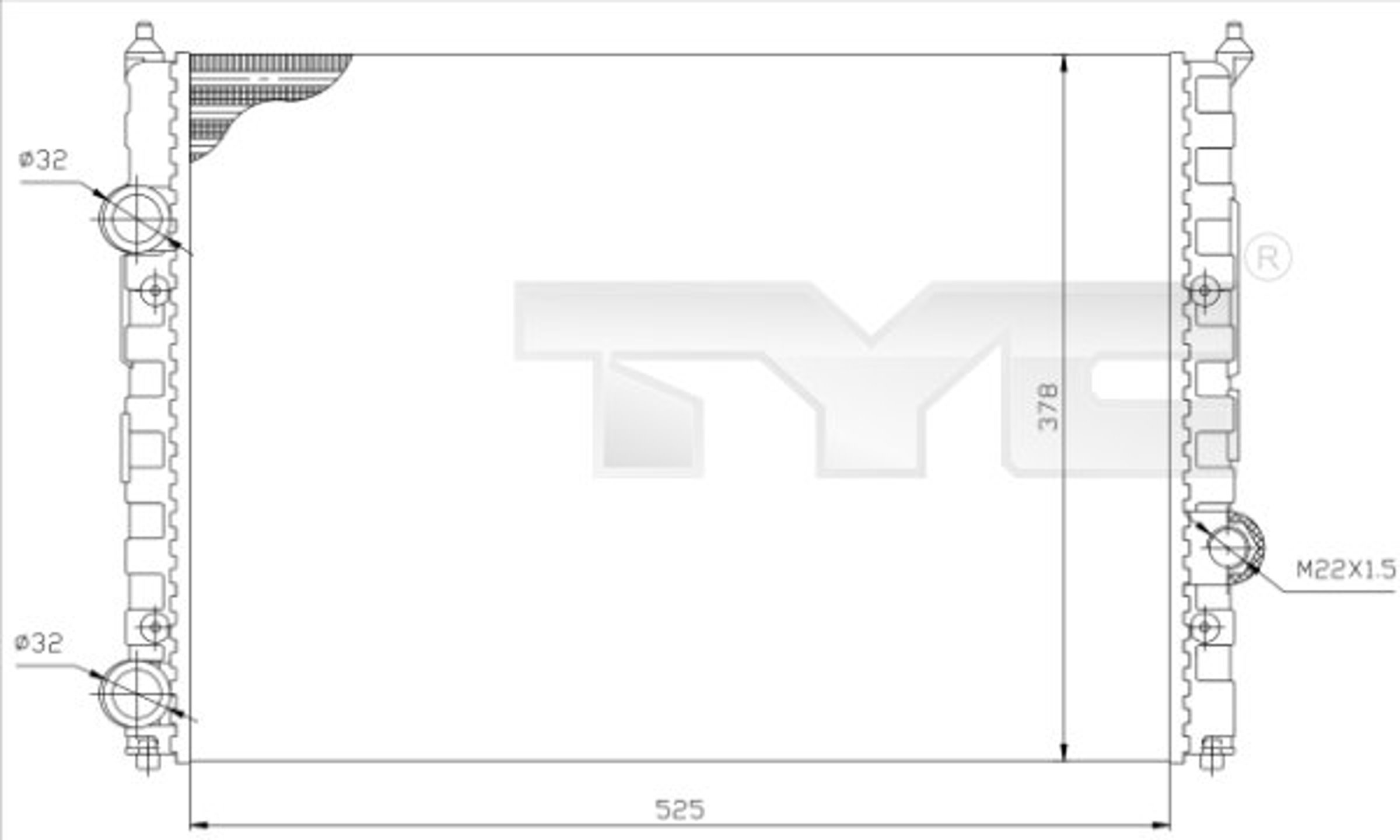 Радиатор системы охлаждения TYC 737-0036