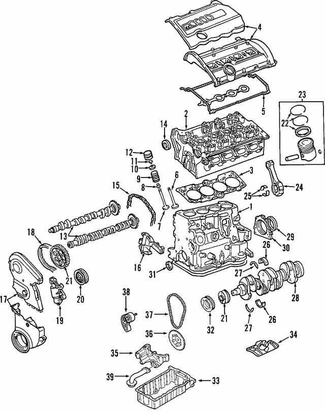 026198421 VAG Полукольцо коленвала STD/ толщ.-1,975MM AUDI / VW