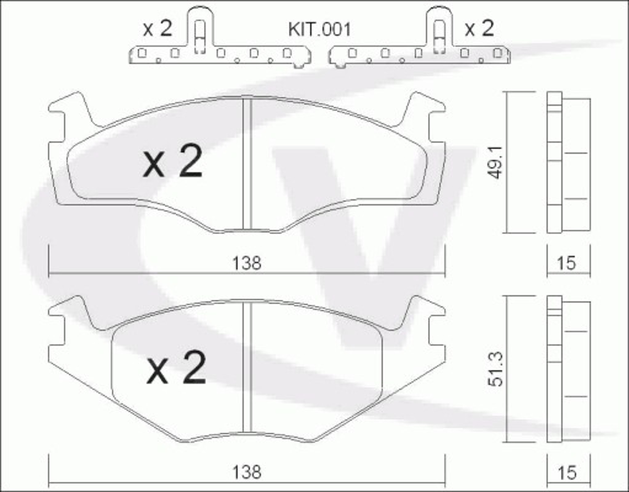 V10-8100 VAICO Комплект тормозных колодок, дисковый тормоз