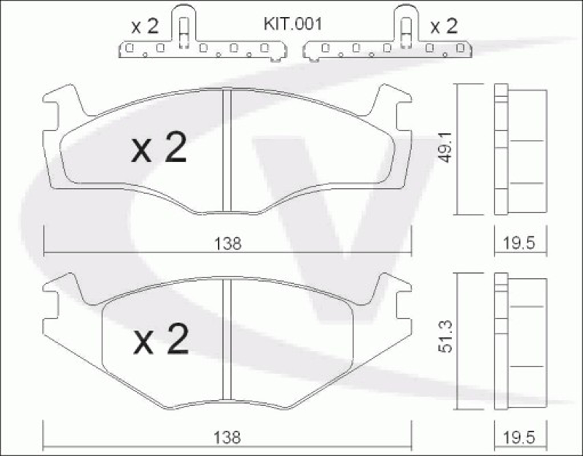 V10-8101 VAICO Комплект тормозных колодок, дисковый тормоз