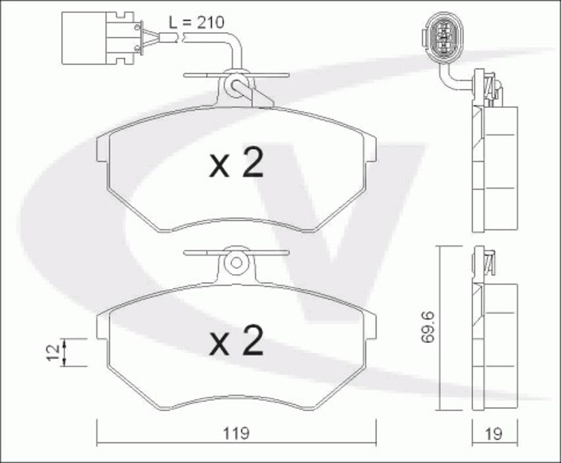 Колодки тормозные дисковые VAICO V10-8121